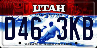UT license plate D463KB