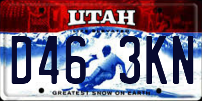 UT license plate D463KN