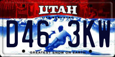 UT license plate D463KW