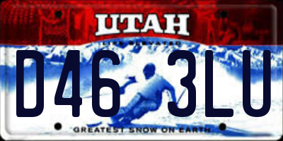 UT license plate D463LU