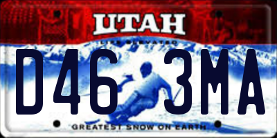UT license plate D463MA
