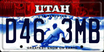 UT license plate D463MB