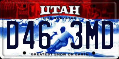 UT license plate D463MD