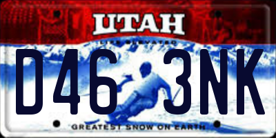 UT license plate D463NK