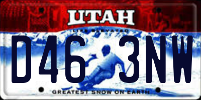 UT license plate D463NW