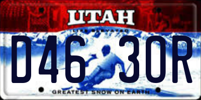 UT license plate D463OR