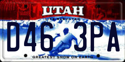 UT license plate D463PA