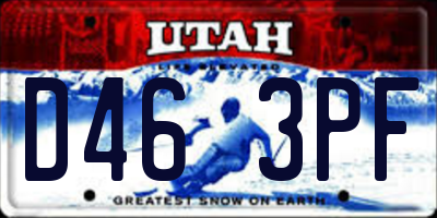UT license plate D463PF