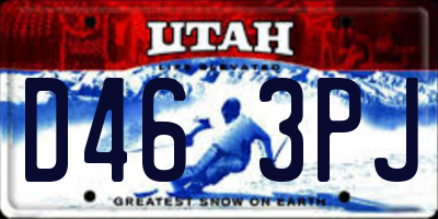 UT license plate D463PJ