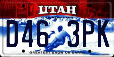 UT license plate D463PK