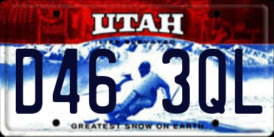 UT license plate D463QL