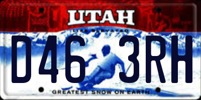 UT license plate D463RH
