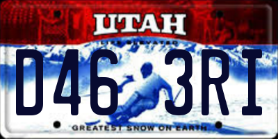 UT license plate D463RI