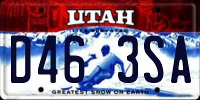 UT license plate D463SA