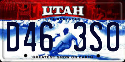 UT license plate D463SO