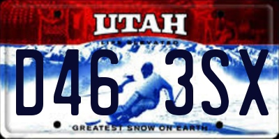 UT license plate D463SX
