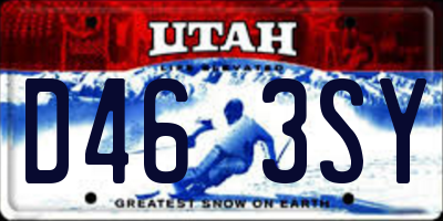 UT license plate D463SY