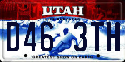 UT license plate D463TH