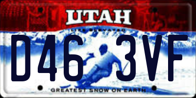 UT license plate D463VF