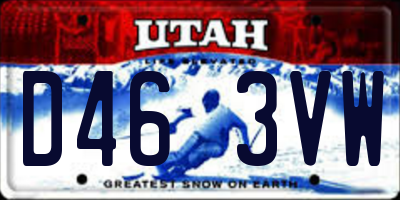 UT license plate D463VW