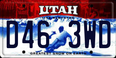 UT license plate D463WD