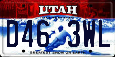 UT license plate D463WL