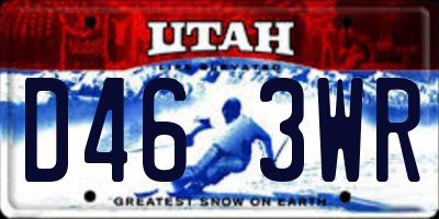 UT license plate D463WR