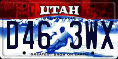 UT license plate D463WX