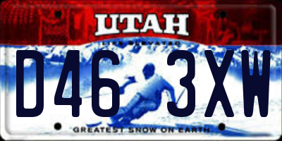UT license plate D463XW