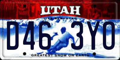 UT license plate D463YO