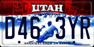 UT license plate D463YR