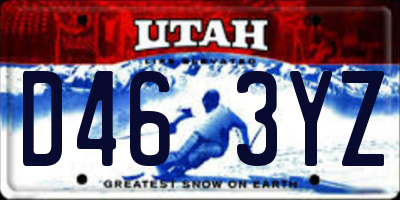 UT license plate D463YZ