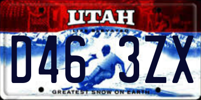 UT license plate D463ZX