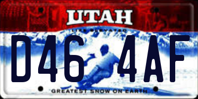UT license plate D464AF