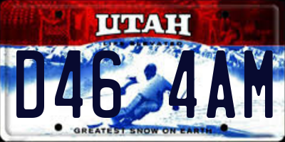 UT license plate D464AM