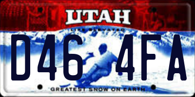 UT license plate D464FA