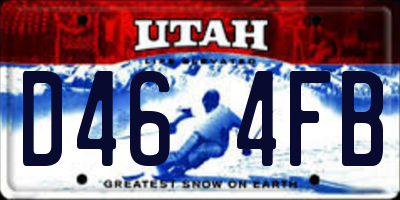 UT license plate D464FB
