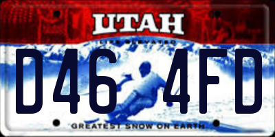 UT license plate D464FD