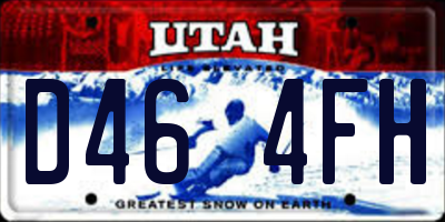 UT license plate D464FH