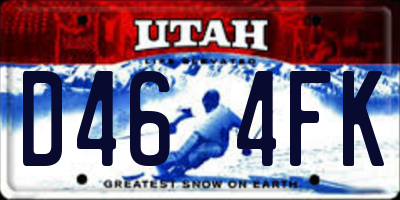 UT license plate D464FK