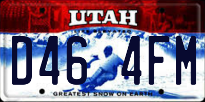 UT license plate D464FM