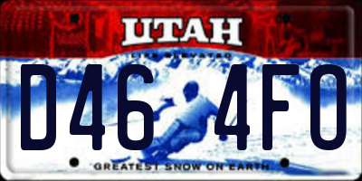 UT license plate D464FO