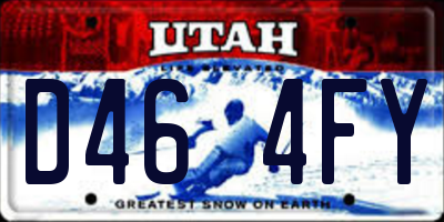 UT license plate D464FY