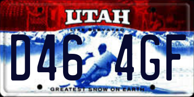 UT license plate D464GF