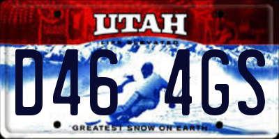 UT license plate D464GS