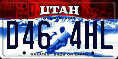 UT license plate D464HL