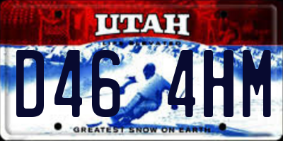UT license plate D464HM