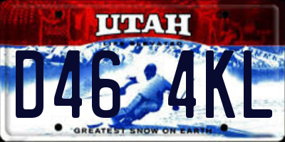 UT license plate D464KL