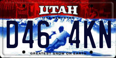 UT license plate D464KN