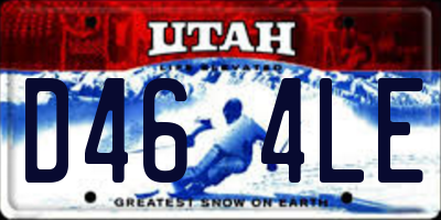 UT license plate D464LE
